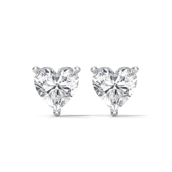 2.25 CT Heart Shape Lab-Grown Diamond Stud Earrings