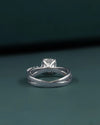 2.40 CTW Cushion Cut Lab-Grown Diamond Curved Pave Engagement Ring
