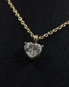 1.00 CTW Heart Cut Solitaire Lab-Grown Diamond Pendant Necklace in Gold