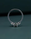 1.28 CTW Emerald & Pear Cut CVD Lab-Grown Diamond Three Stone Ring