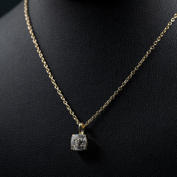 1.24 CTW Cushion Cut Lab-Grown Diamond Solitaire Pendant Necklace