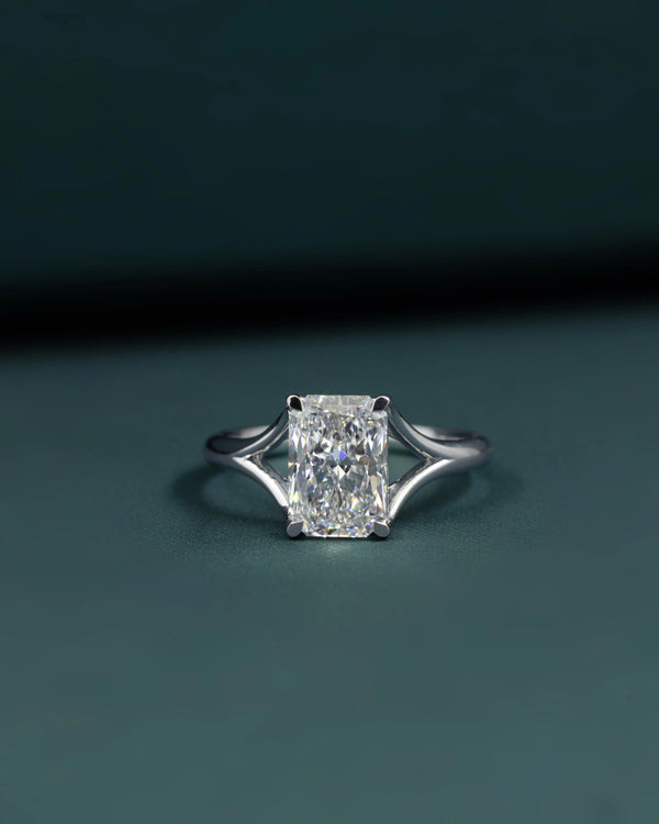 2.05 CT Radiant Cut Lab-Grown Diamond Solitaire Engagement Ring