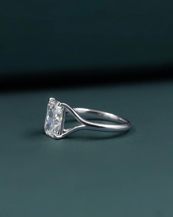 2.05 CT Radiant Cut Lab-Grown Diamond Solitaire Engagement Ring