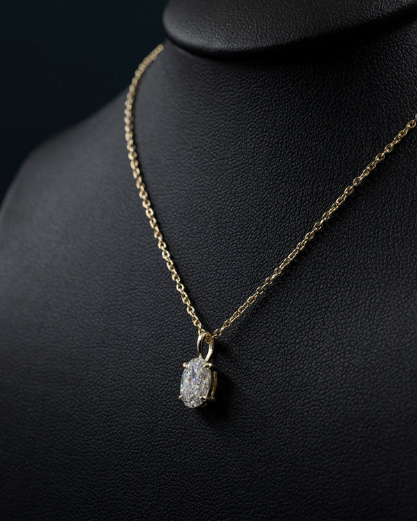 1.71 CTW Oval CVD Lab-Grown Diamond Solitaire Pendant Necklace