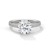 2.21 CT Total Round Lab-Grown Diamond Solitaire Ring with Pave Band