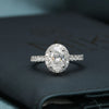 2.40 CT Total Oval & Round Lab-Grown Diamond Halo Ring