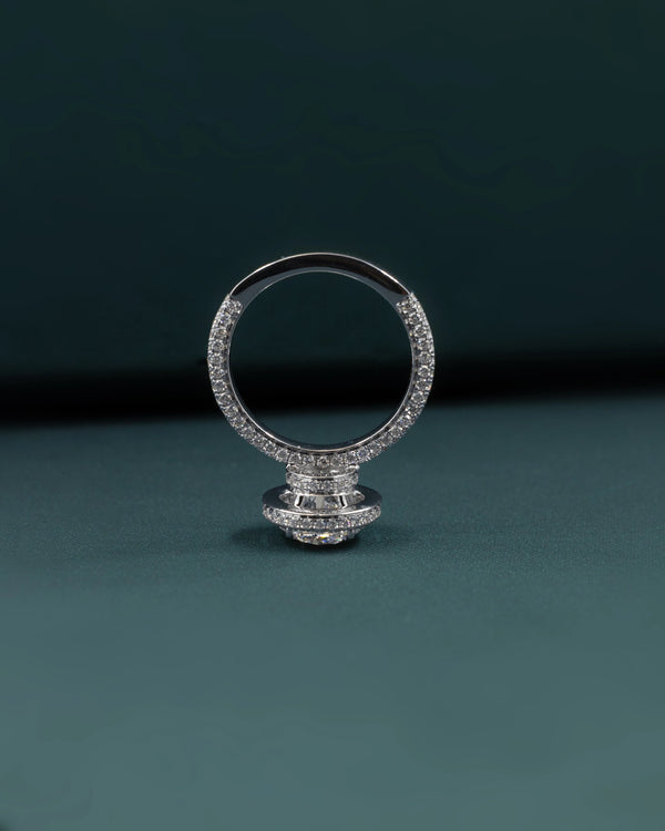 3.51 CTW Round Cut Halo CVD Lab-Grown Diamond Engagement Ring