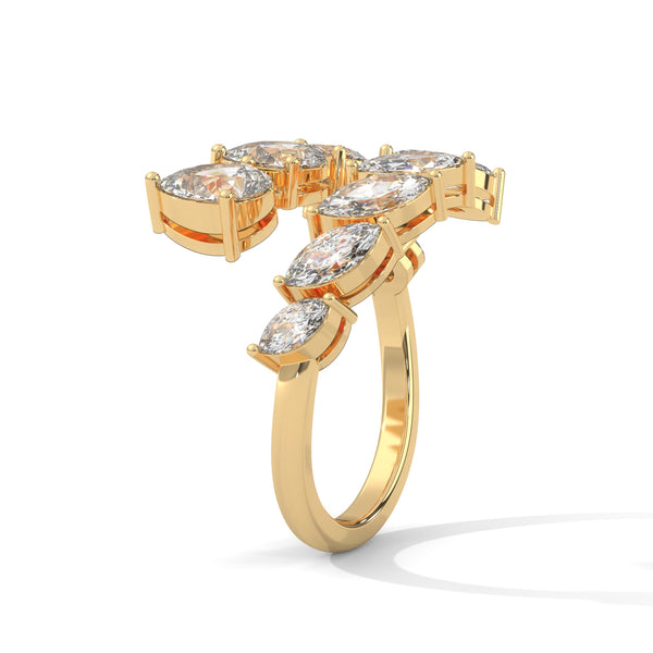 2.25 CT Pear & Marquise Cut Lab-Grown Diamond Open Wrap Ring