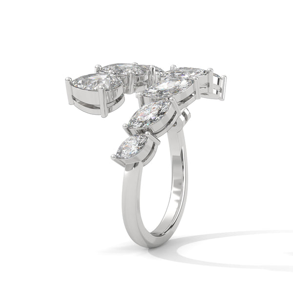 2.25 CT Pear & Marquise Cut Lab-Grown Diamond Open Wrap Ring