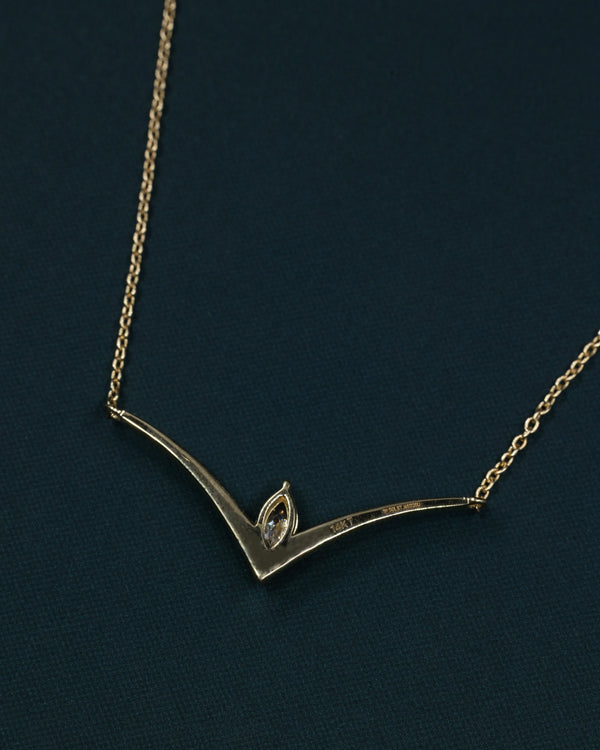 0.51 CTW Marquise Cut Lab-Grown Diamond V-Shape Necklace in Gold