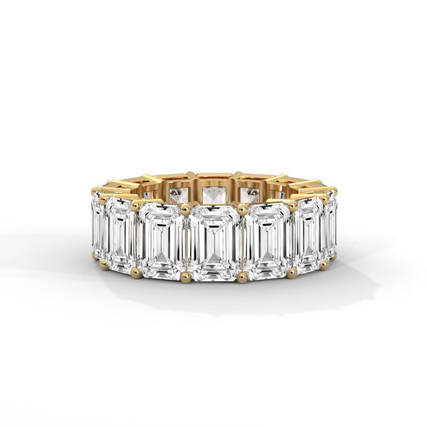 14.00 CT Emerald Cut Lab-Grown Diamond Eternity Band Ring
