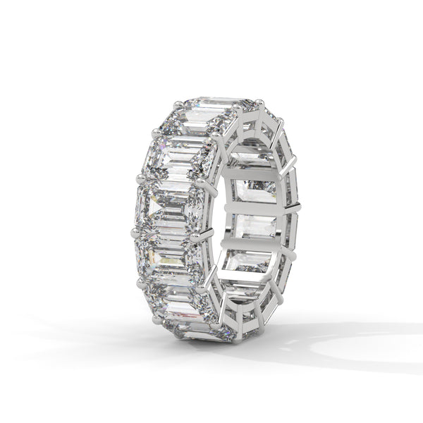 14.00 CT Emerald Cut Lab-Grown Diamond Eternity Band Ring