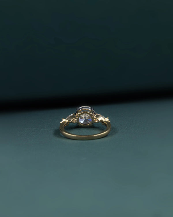 2.54 CTW Pear & Emerald Cut CVD Lab-Grown Diamond Three Stone Engagement Ring