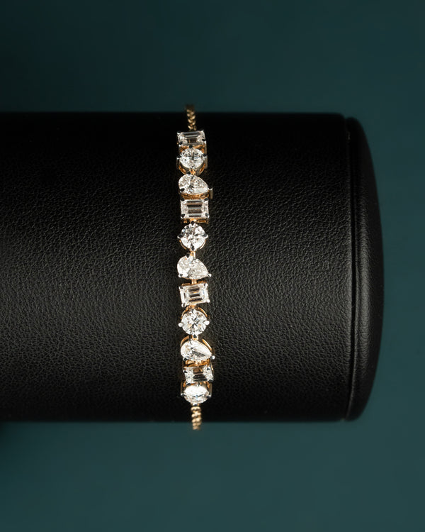 2.44 CT Mixed Shape CVD Lab-Grown Diamond Tennis Bracelet