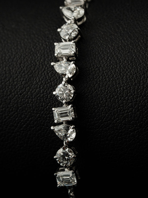 2.44 CT Mixed Shape CVD Lab-Grown Diamond Tennis Bracelet