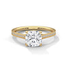 2.13 CT Cushion Cut Lab-Grown Diamond Pave Solitaire Ring