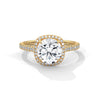 2.36 CT Total Round Cut Lab-Grown Diamond Cushion Halo Engagement Ring