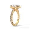 3.33 CT Radiant Cut Halo Lab-Grown Diamond Ring with Round Accent Diamonds
