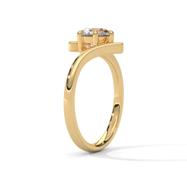 1.00 CT Round Lab-Grown Diamond Open Twist Solitaire Ring