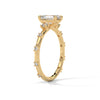 1.25 CT Emerald Cut Lab-Grown Diamond Ring with Round Side Accents