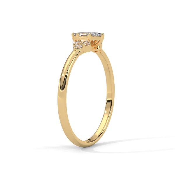 0.38 CT Marquise & Round Lab-Grown Diamond Three-Stone Ring