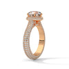 5.17 CT Round Lab-Grown Diamond Micro Pave Halo Solitaire Ring