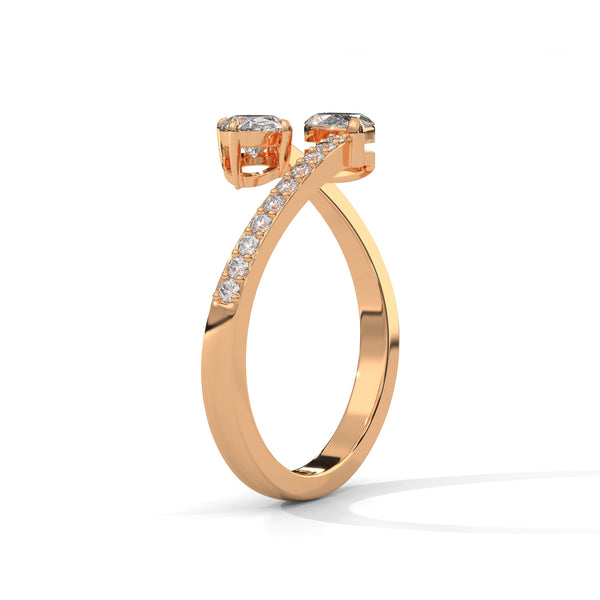 1.10 CT Marquise & Oval Lab-Grown Diamond Open Wrap Ring