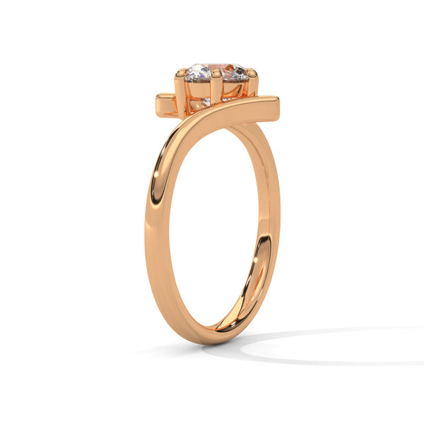 1.00 CT Round Lab-Grown Diamond Open Twist Solitaire Ring