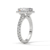 3.33 CT Radiant Cut Halo Lab-Grown Diamond Ring with Round Accent Diamonds