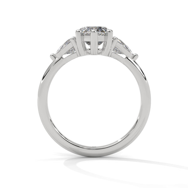 4.10 CT Marquise Cut Lab-Grown Diamond Three-Stone Ring with Side Accents