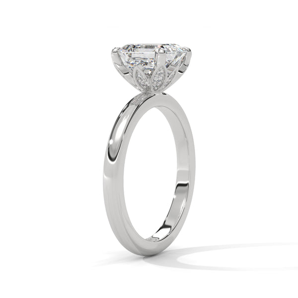 2.10 CT Asscher Cut Lab-Grown Diamond Solitaire Ring