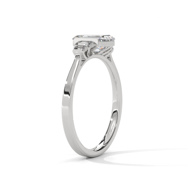 1.36 Ct Total Emerald Cut CVD Lab-Grown Diamond Three-Stone Ring