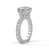 6.89 CT Round Lab-Grown Diamond Solitaire Ring with Pave Band