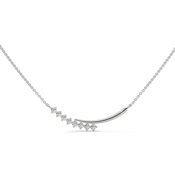 0.20 CT Curved Bar Lab-Grown Diamond Pendant Necklace in Gold