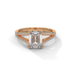 1.93 CT Emerald Cut Lab-Grown Diamond Split Shank Ring with Round Pave Accents