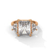 4.05 CT Radiant Cut Lab-Grown Diamond Three-Stone Ring with Trapezoid Side Stones
