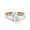 1.04 CT Oval Cut Lab-Grown Diamond Pave Engagement Ring