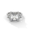 4.05 CT Radiant Cut Lab-Grown Diamond Three-Stone Ring with Trapezoid Side Stones