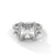 4.05 CT Radiant Cut Lab-Grown Diamond Three-Stone Ring with Trapezoid Side Stones
