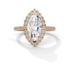 2.72 CT Marquise Cut Lab-Grown Diamond Halo Ring with Pavé Band