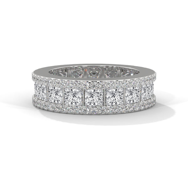 4.04 CT Princess & Round Lab-Grown Diamond Eternity Band Ring