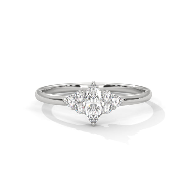 0.38 CT Marquise & Round Lab-Grown Diamond Three-Stone Ring