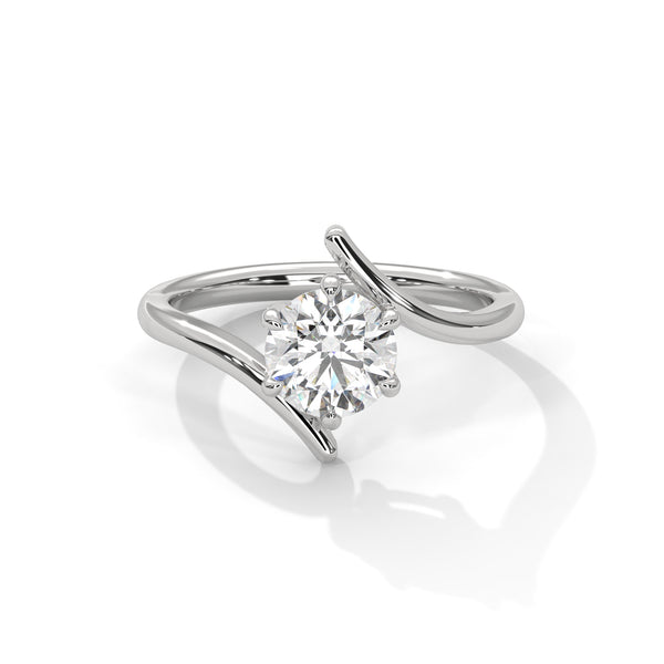 1.00 CT Round Lab-Grown Diamond Open Twist Solitaire Ring