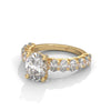 3.99 CT Oval Lab-Grown Diamond Half Eternity Solitaire Ring