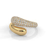 1.12 CT Round Lab-Grown Diamond Pave Wrap Designer Ring