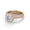 5.17 CT Round Lab-Grown Diamond Micro Pave Halo Solitaire Ring