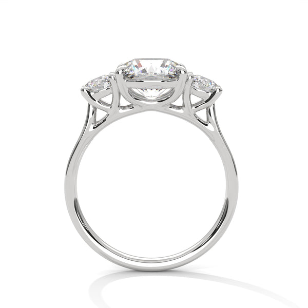 2.50 CT Total Round Lab-Grown Diamond Three Stone Ring