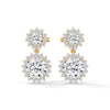 1.55 CT Round Halo Drop CVD Lab-Grown Diamond Earrings