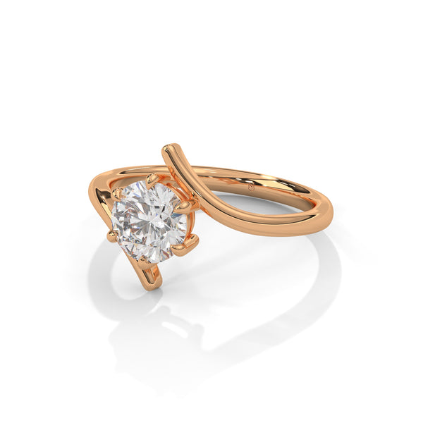 1.00 CT Round Lab-Grown Diamond Open Twist Solitaire Ring