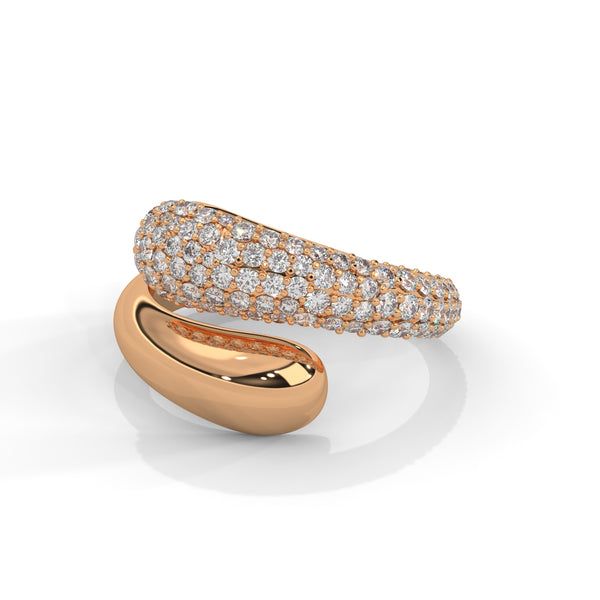 1.12 CT Round Lab-Grown Diamond Pave Wrap Designer Ring